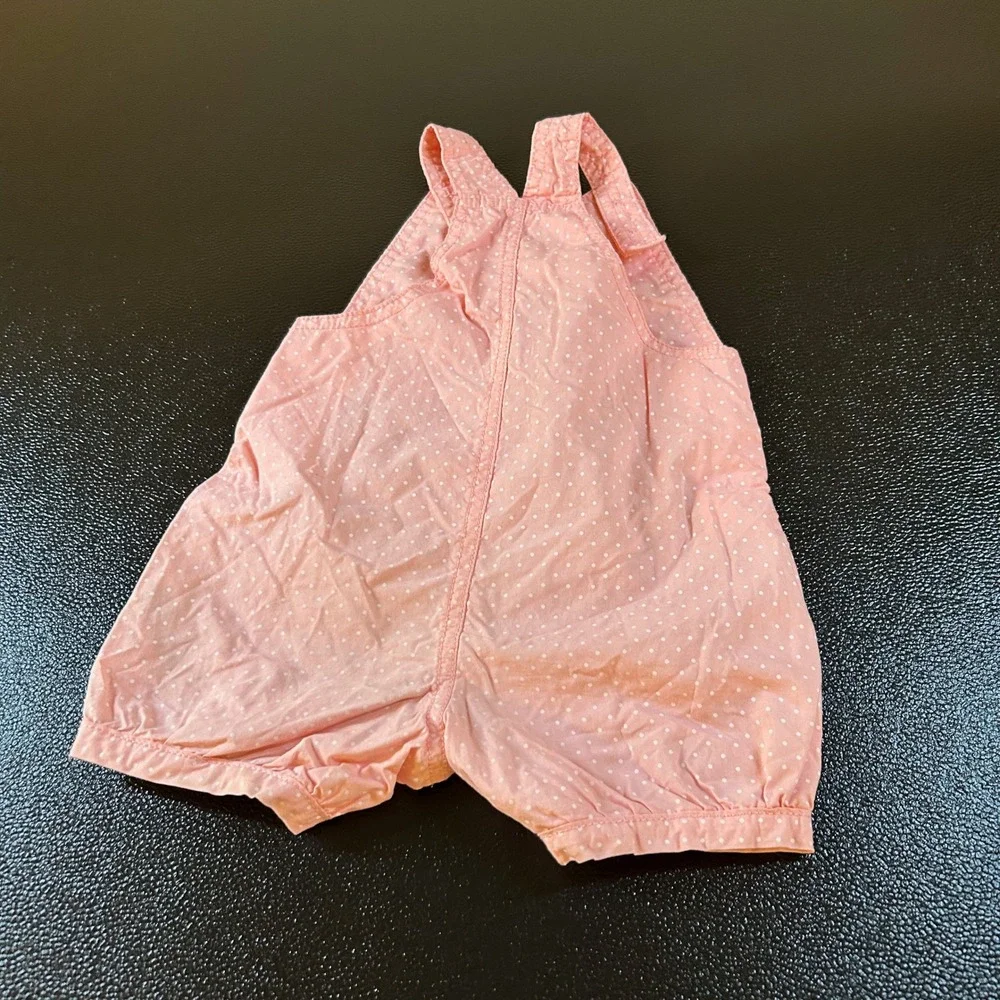 Carter's Bunny Overalls Romper Pink Polka Dot Spring Easter Outfit‎ Baby 12M